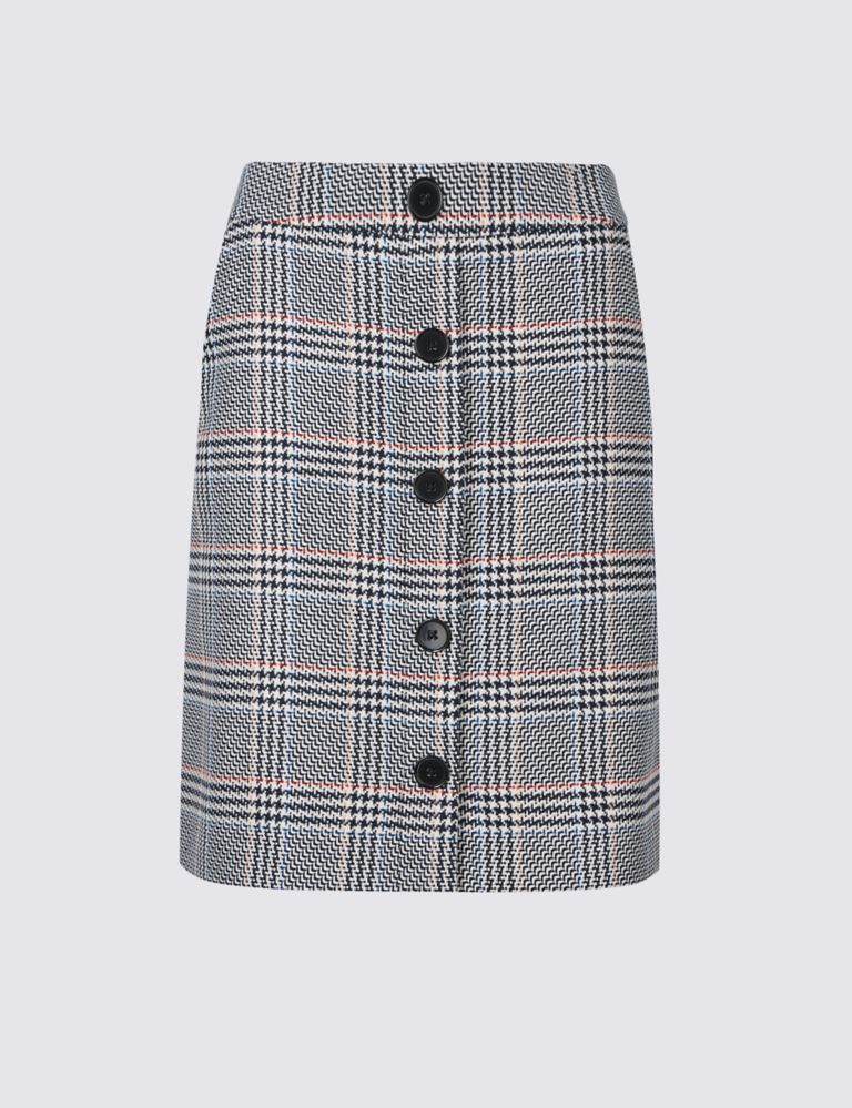 Checked A-Line Mini Skirt 3 of 7