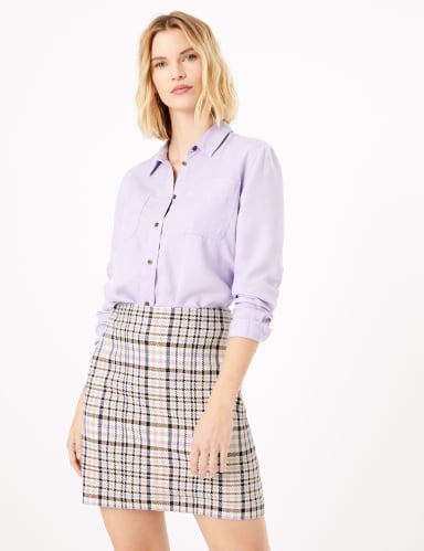 Checked A-Line Mini Skirt 1 of 4
