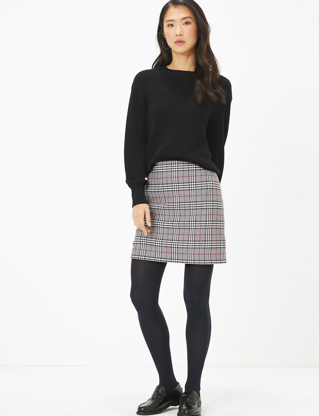 Checked A Line Mini Skirt 3 of 5