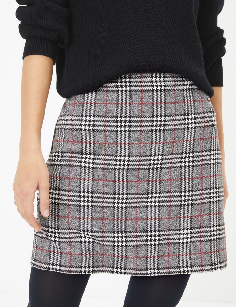 Checked A Line Mini Skirt 3 of 5