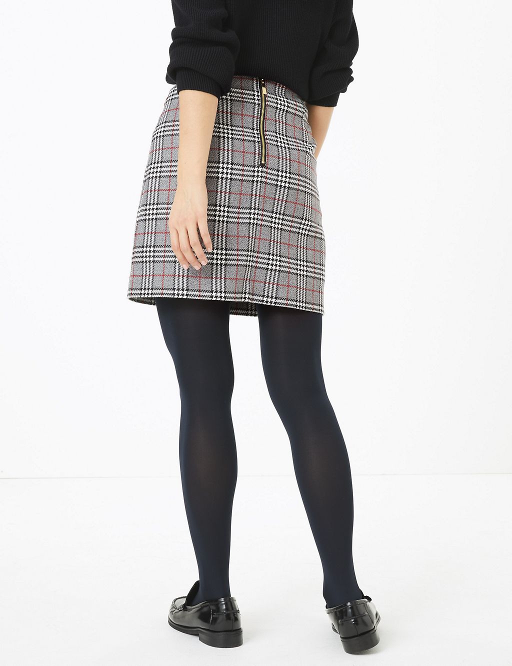 Checked A Line Mini Skirt 5 of 5