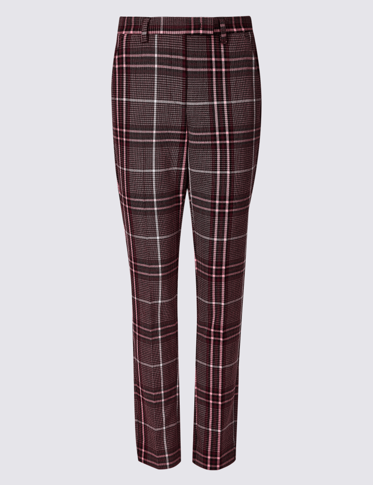 M&s red tartan trousers on sale