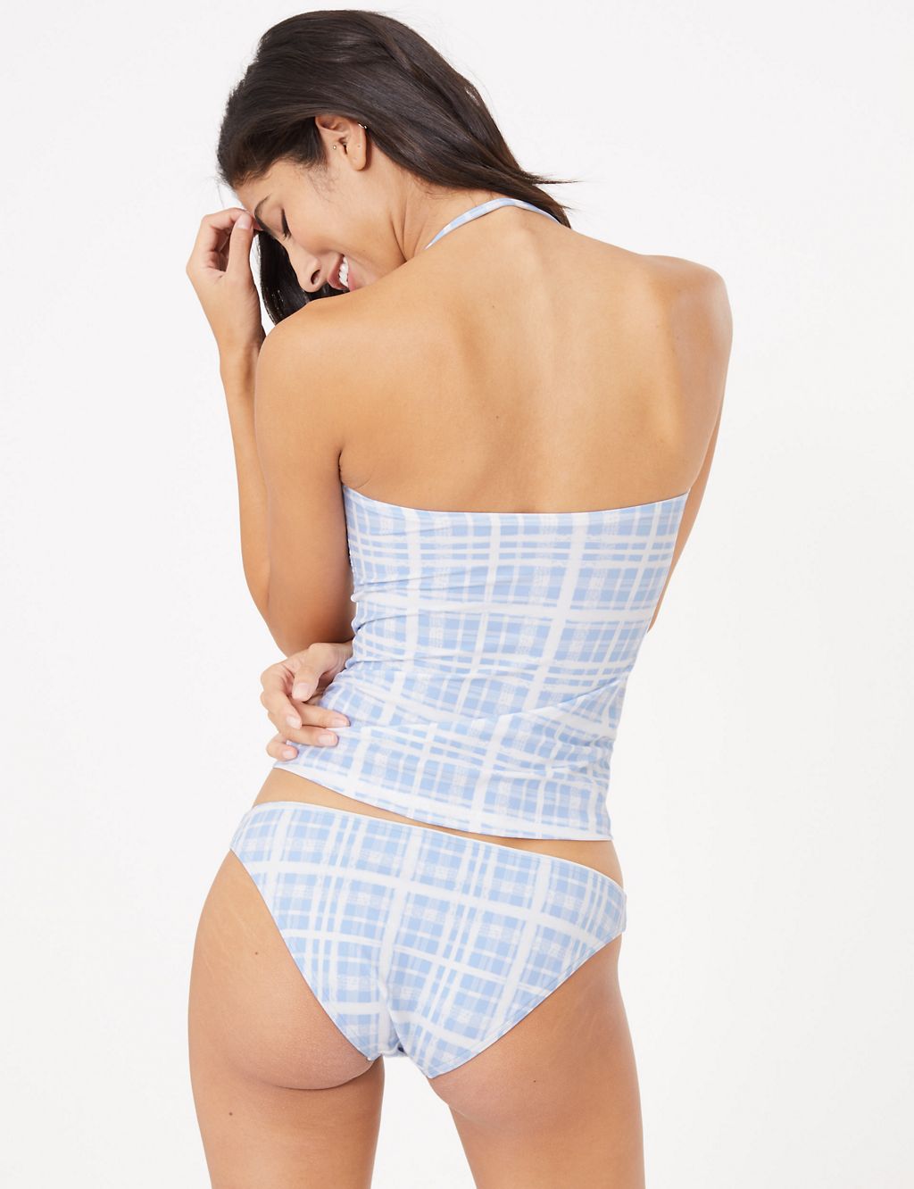 Checked Bandeau Tankini Top 2 of 7
