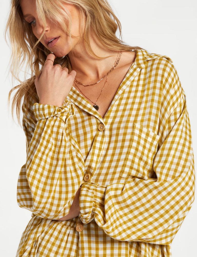 Checked Beach Cover Up Shirt 5 of 5