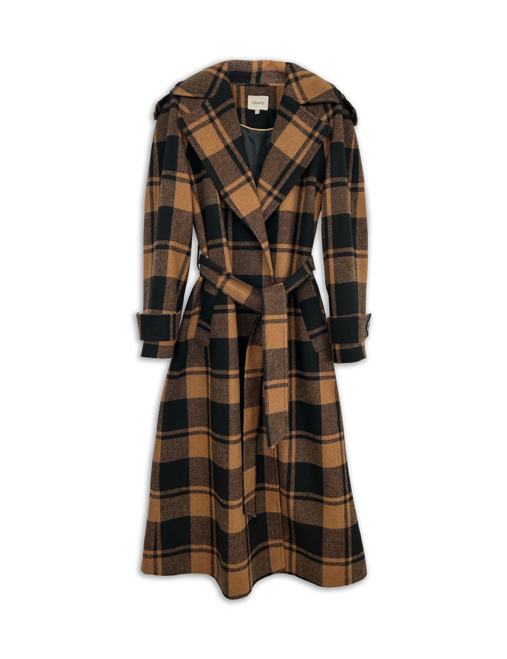 Checked on sale wrap coat