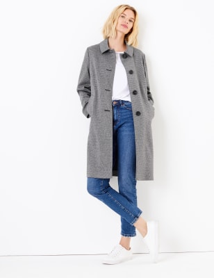 M&s hot sale checked coat