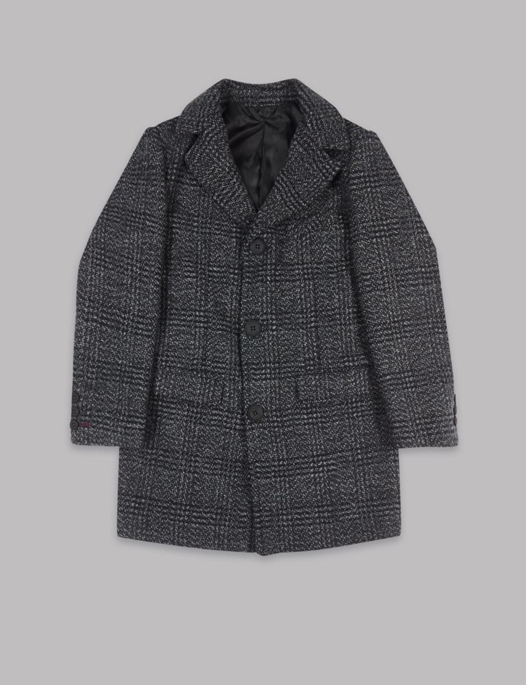 Checked Coat with wool (3-16 Years) 2 of 5