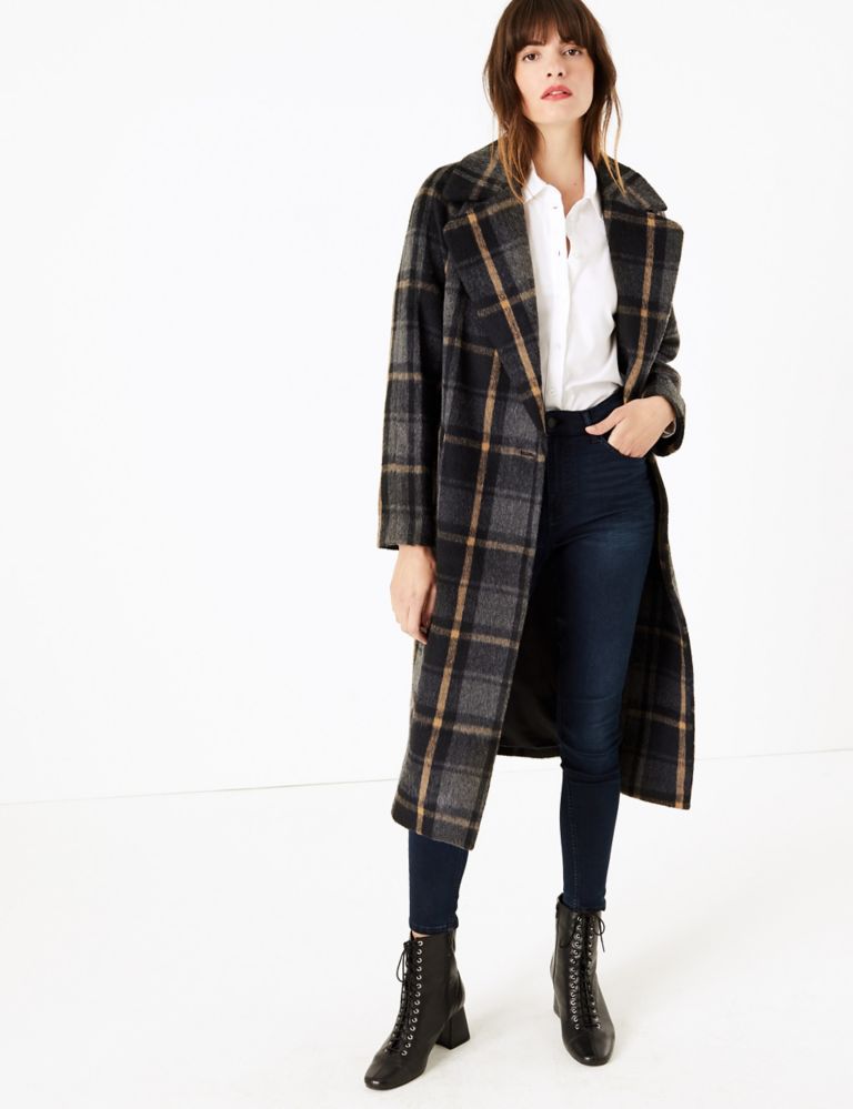 Checked Cocoon Overcoat 1 of 6