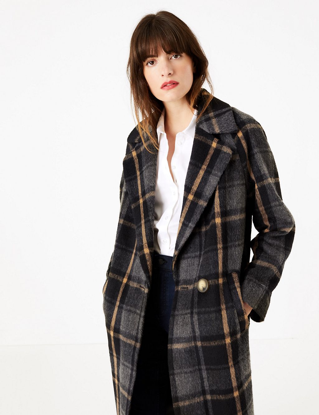 Checked Cocoon Overcoat 2 of 6