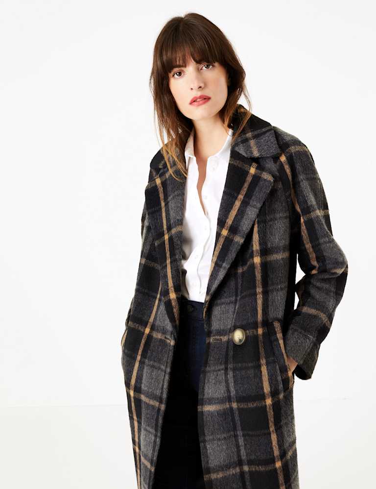 Checked Cocoon Overcoat | M&S Collection | M&S