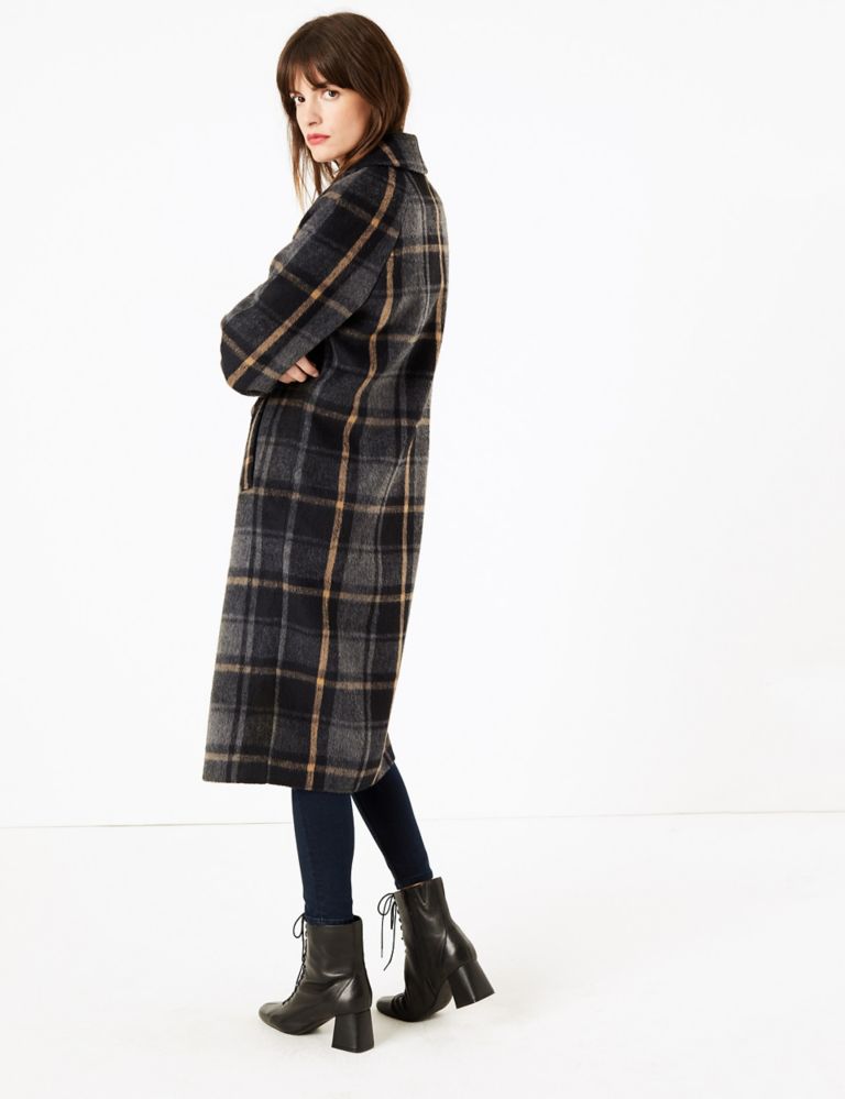 Checked Cocoon Overcoat | M&S Collection | M&S