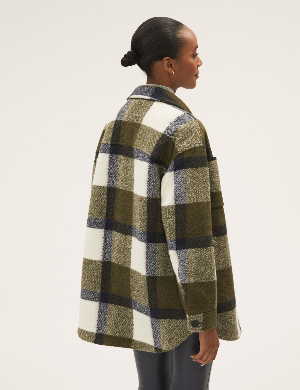 Checked Collared Relaxed Shacket 5 of 8