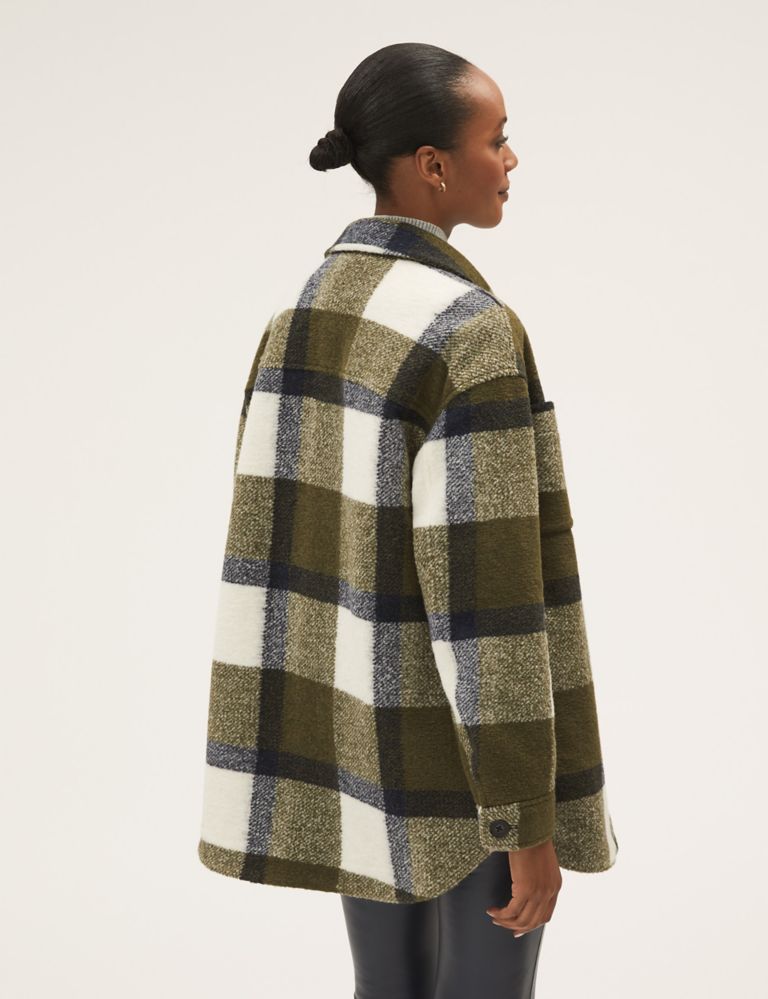 Checked Collared Relaxed Shacket 7 of 8
