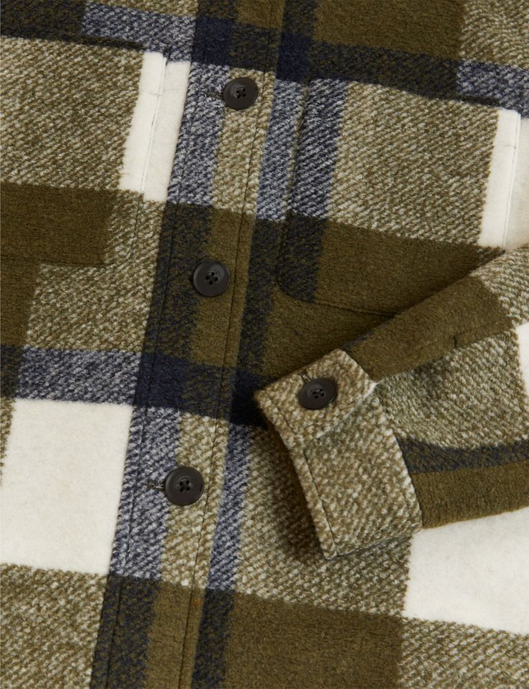 Checked Collared Relaxed Shacket | M&S Collection | M&S