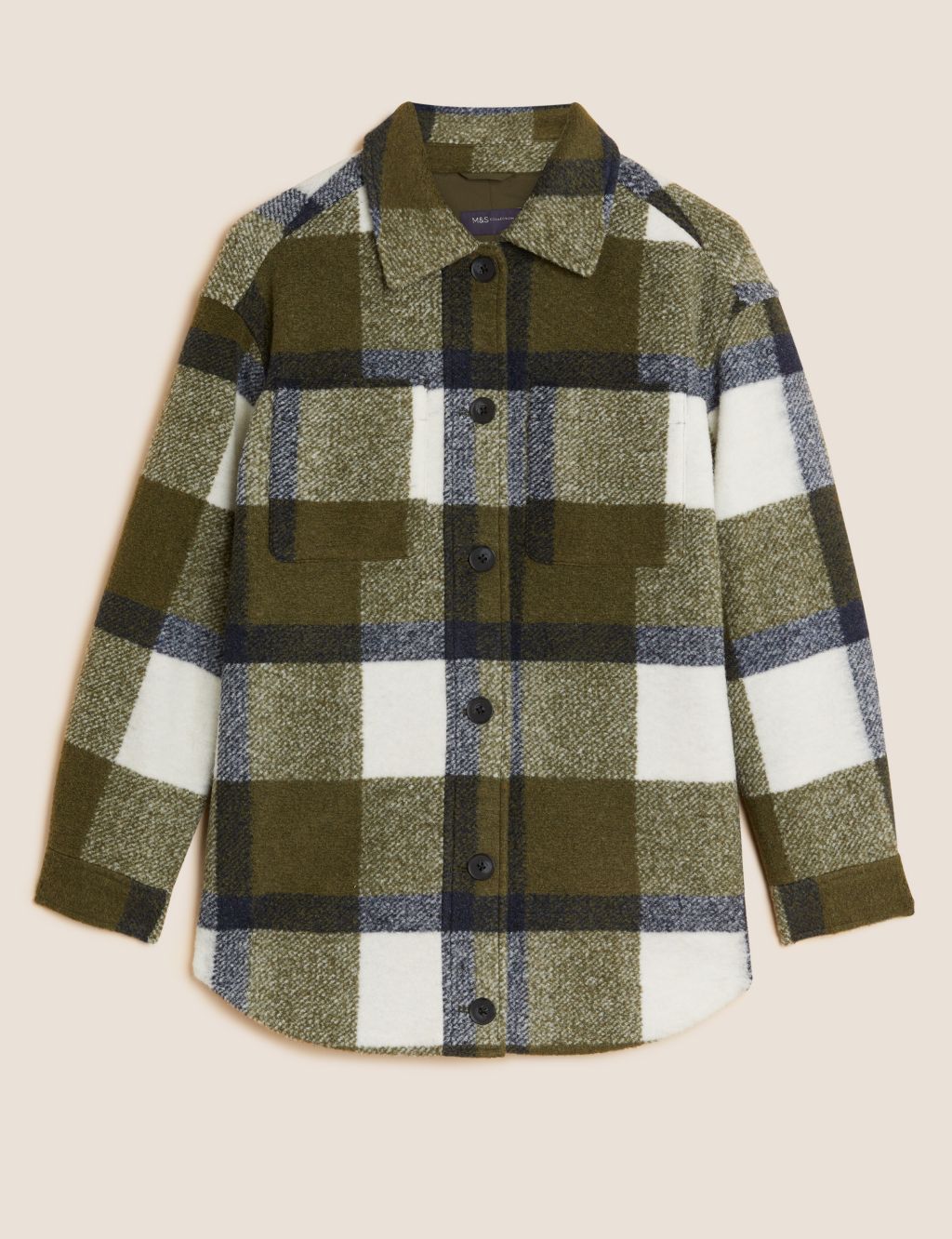 Checked Collared Relaxed Shacket 1 of 8