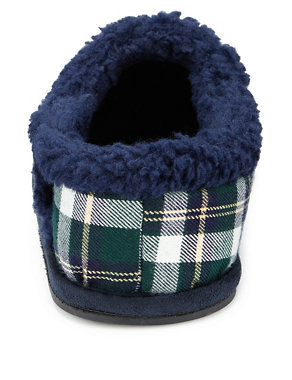 Checked Cosy Slippers (Younger Boys) Image 2 of 4