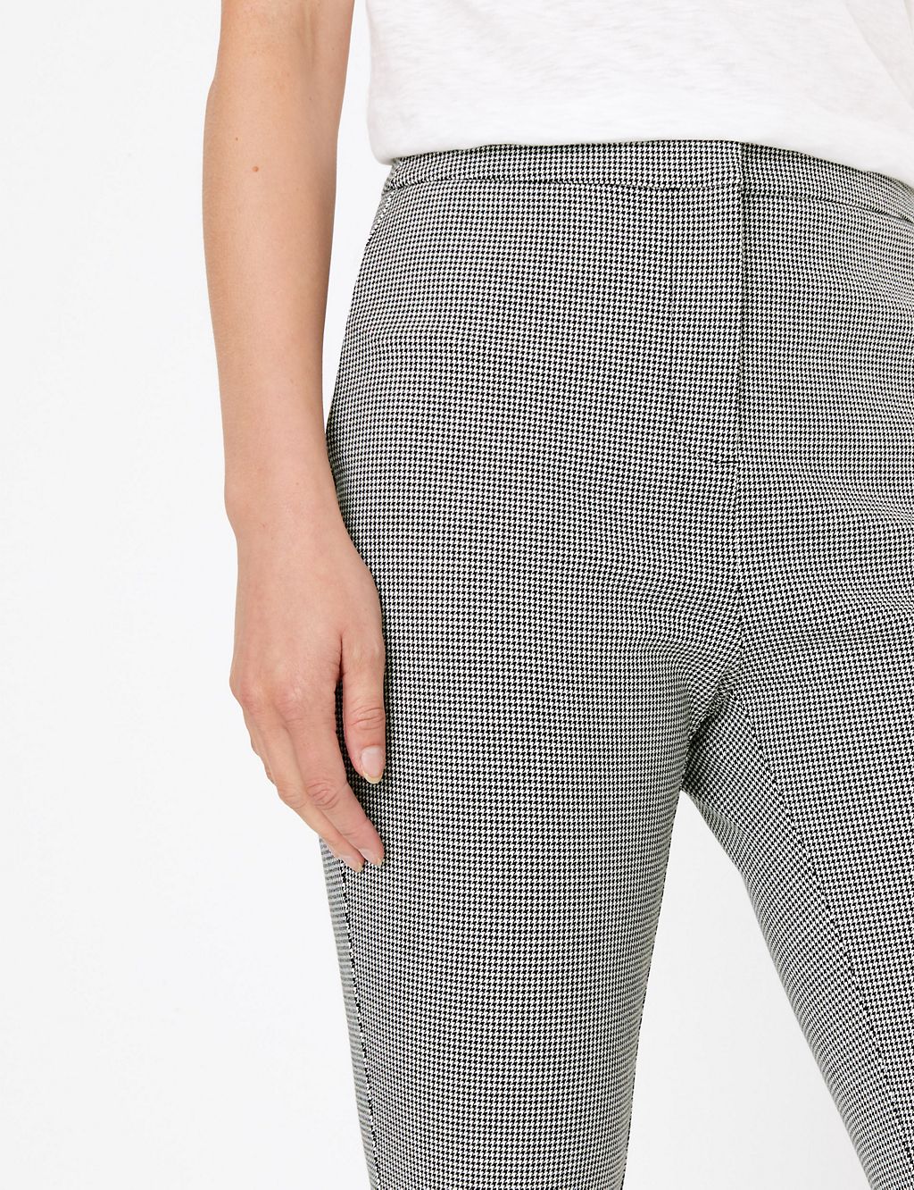 Checked Cropped Kick Flare Trousers 4 of 5