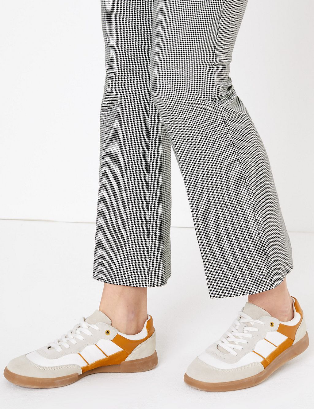 Checked Cropped Kick Flare Trousers 5 of 5