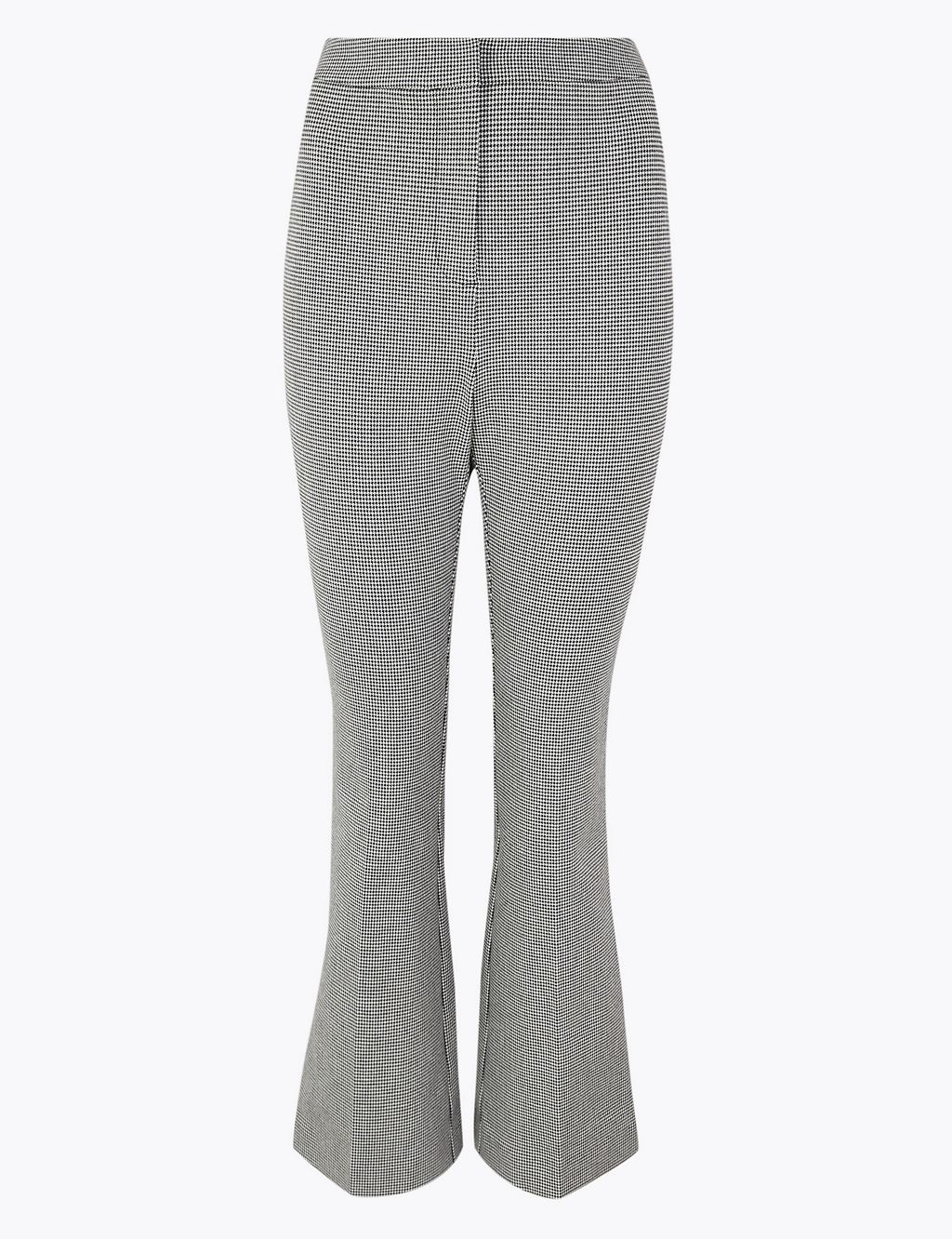 Checked Cropped Kick Flare Trousers 1 of 5