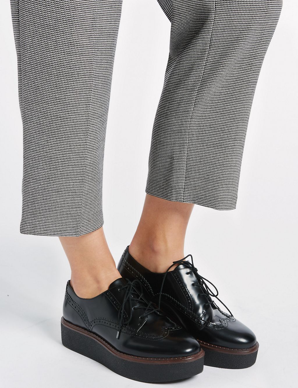 Checked Cropped Straight Leg Trousers 6 of 6