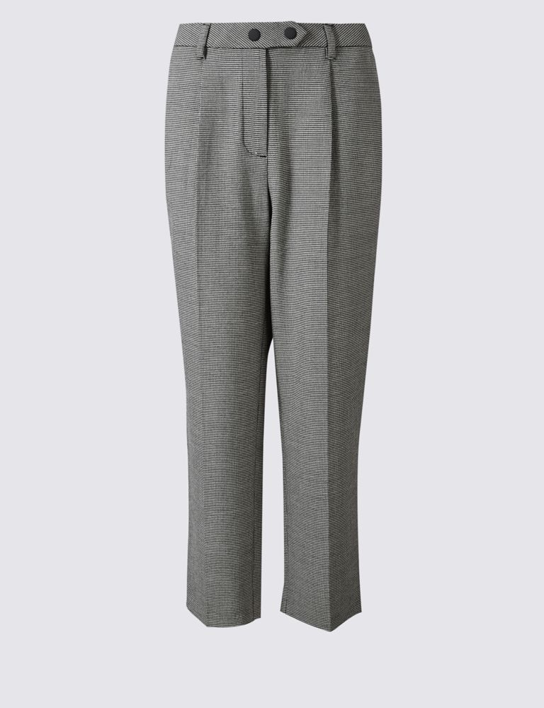 Checked Cropped Straight Leg Trousers 2 of 6