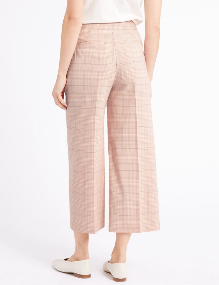 Checked Cropped Wide Leg Trousers 4 of 6