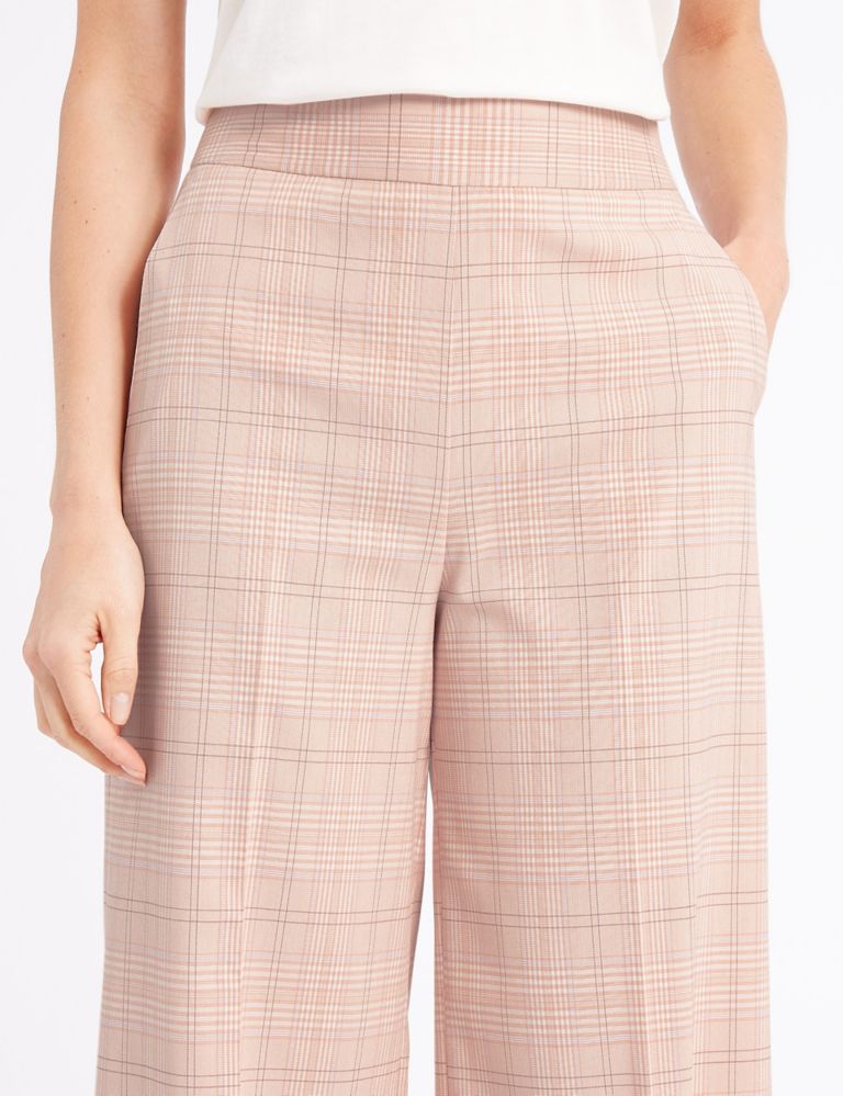 Checked Cropped Wide Leg Trousers 5 of 6