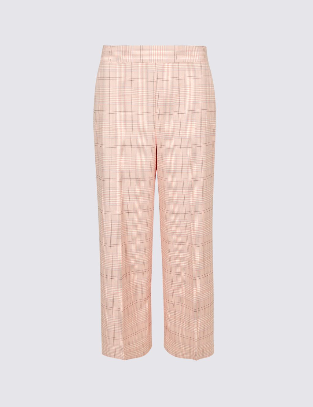 Checked Cropped Wide Leg Trousers 1 of 6