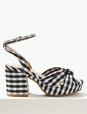 Checked Demi Ankle Strap Sandals Image 2 of 5
