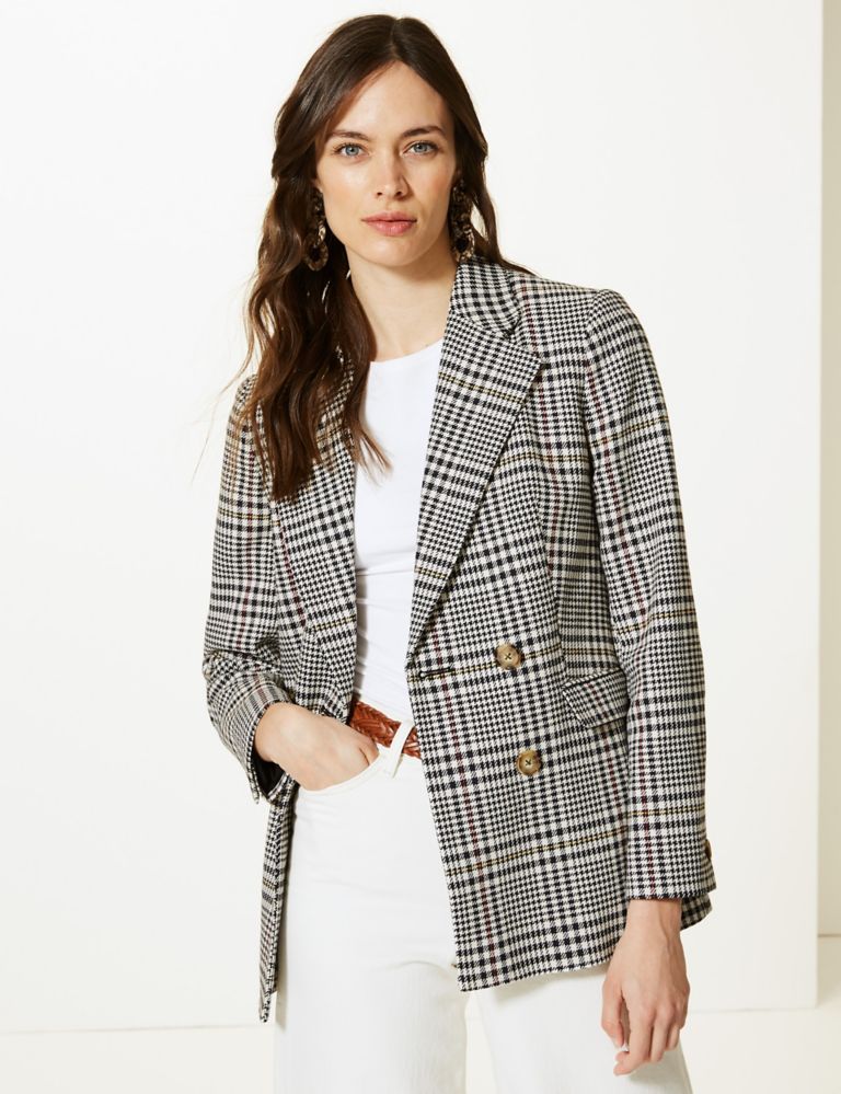 Checked Double Breasted Blazer 1 of 4