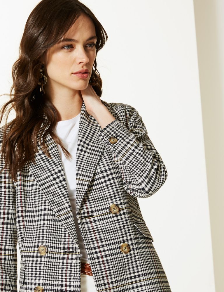 Checked Double Breasted Blazer 3 of 4