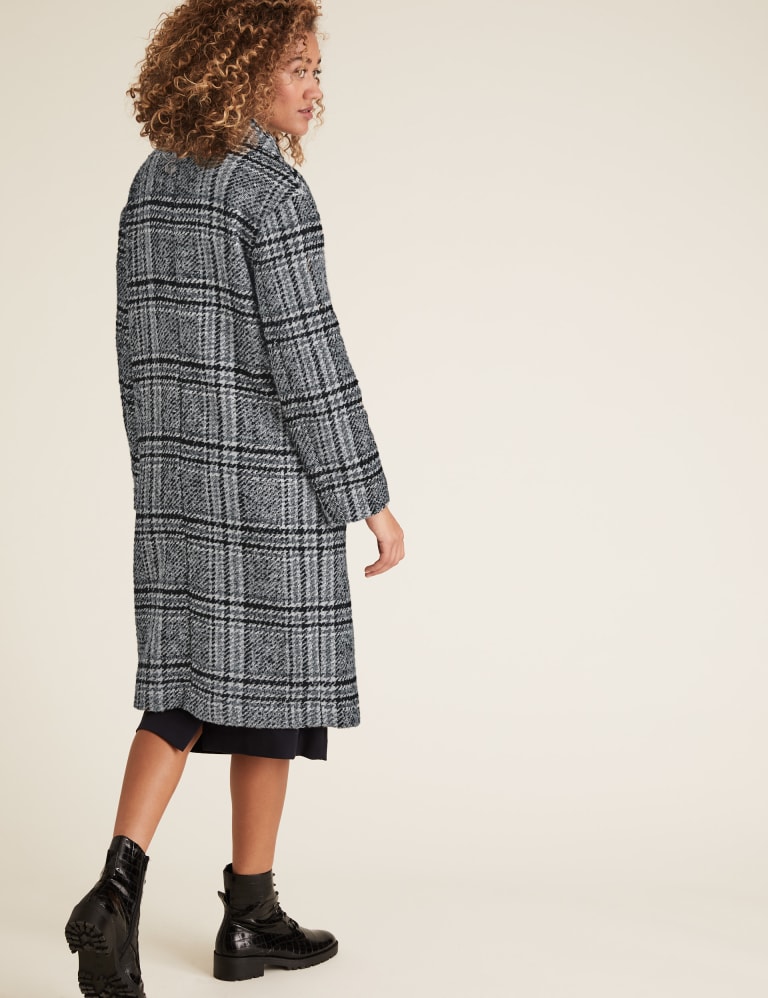 Marks and spencer checked coat sale