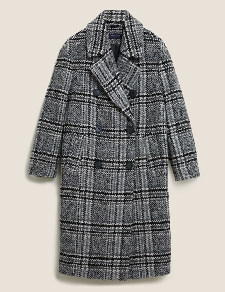 Marks and spencer checked coat sales