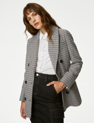 Checked sales short coat