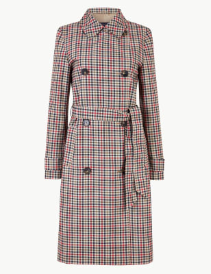 marks and spencer black trench coat
