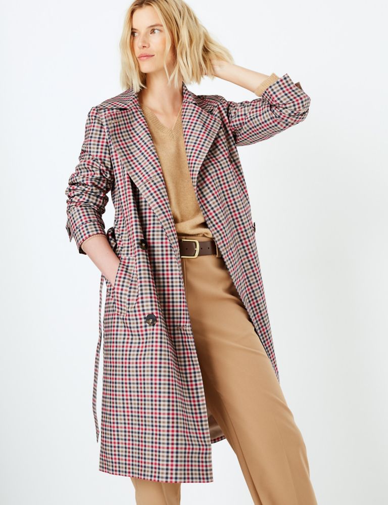 Checked Double Breasted Trench Coat 6 of 11