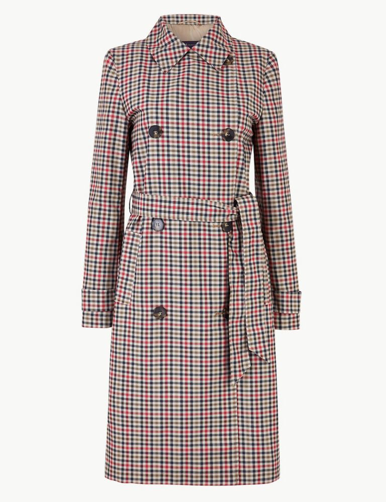 Checked Double Breasted Trench Coat 3 of 11