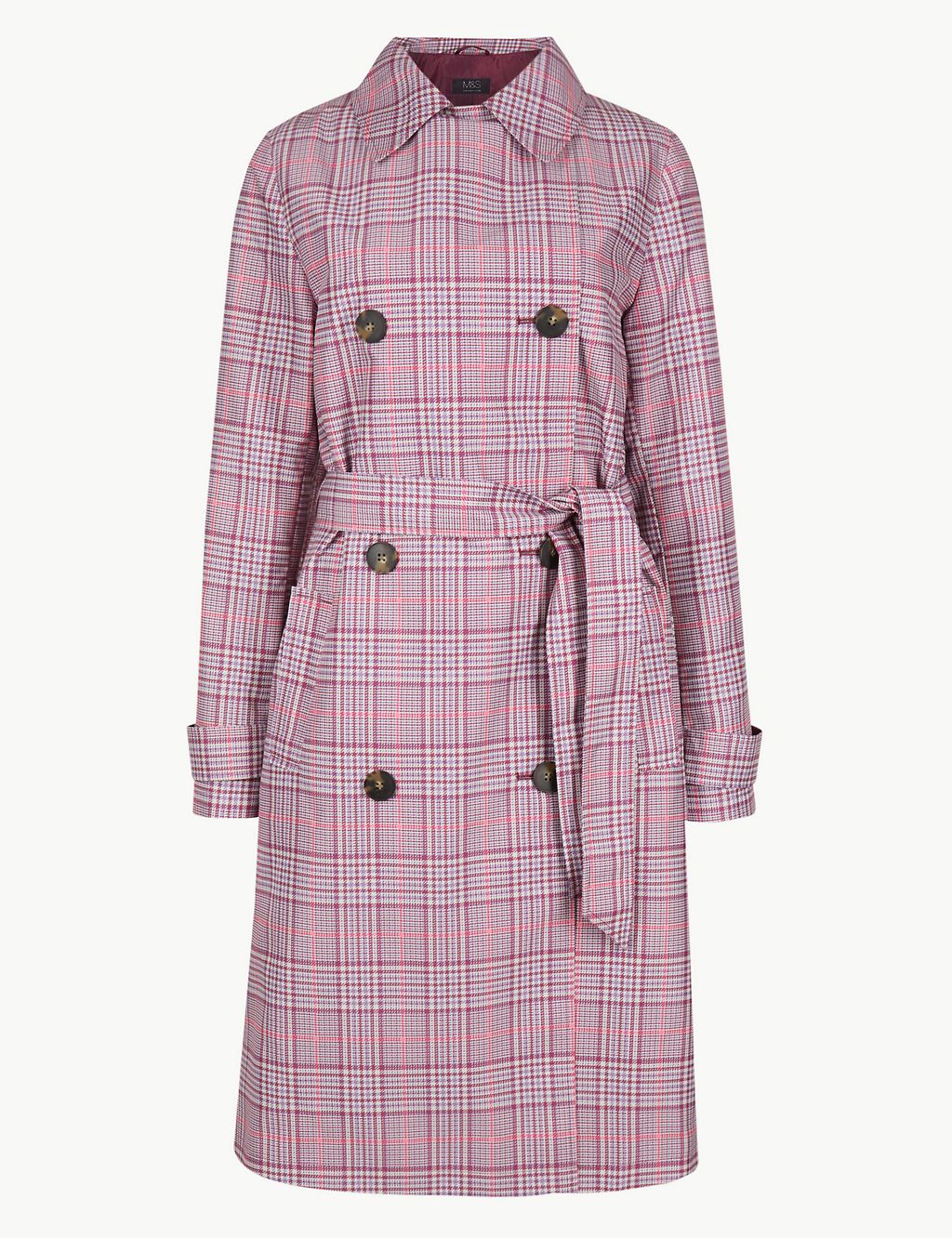 Checked Double Breasted Trench Coat 1 of 5