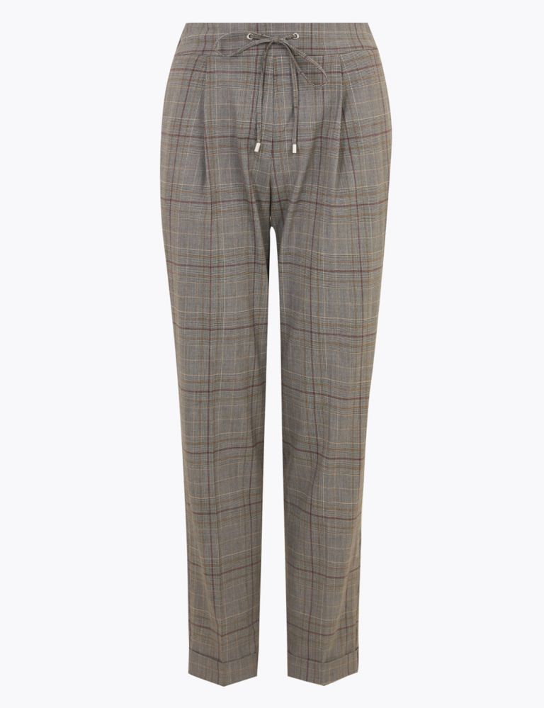 Checked Drawstring Tapered Trousers 2 of 5