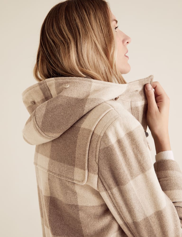 Checked sale duffle coat