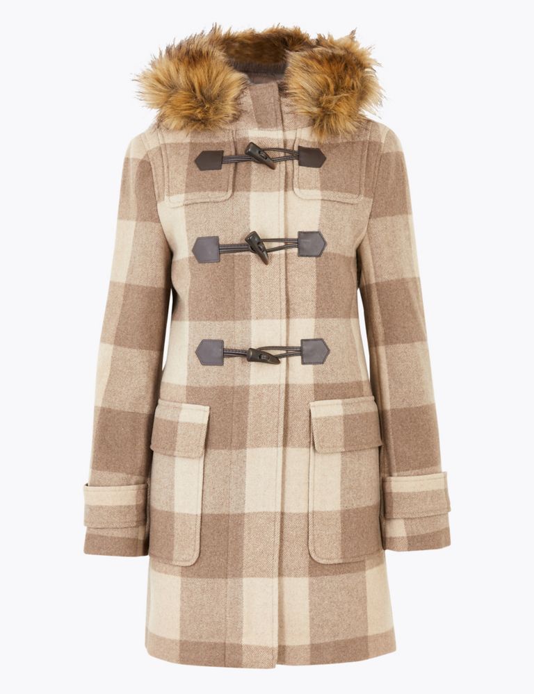 Checked Duffle Coat with Wool 2 of 6