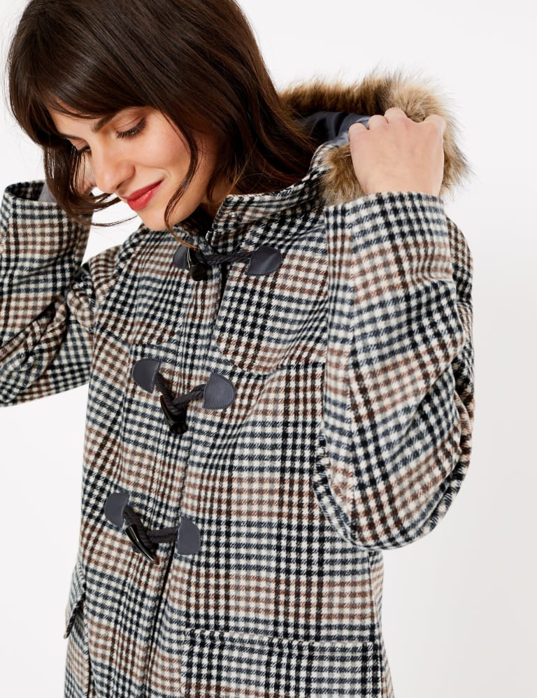 Checked Duffle Coat M S Collection M S