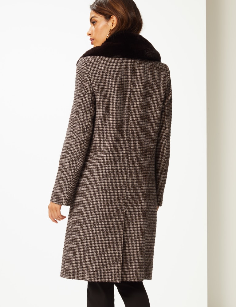 Per una double breasted faux fur coat outlet