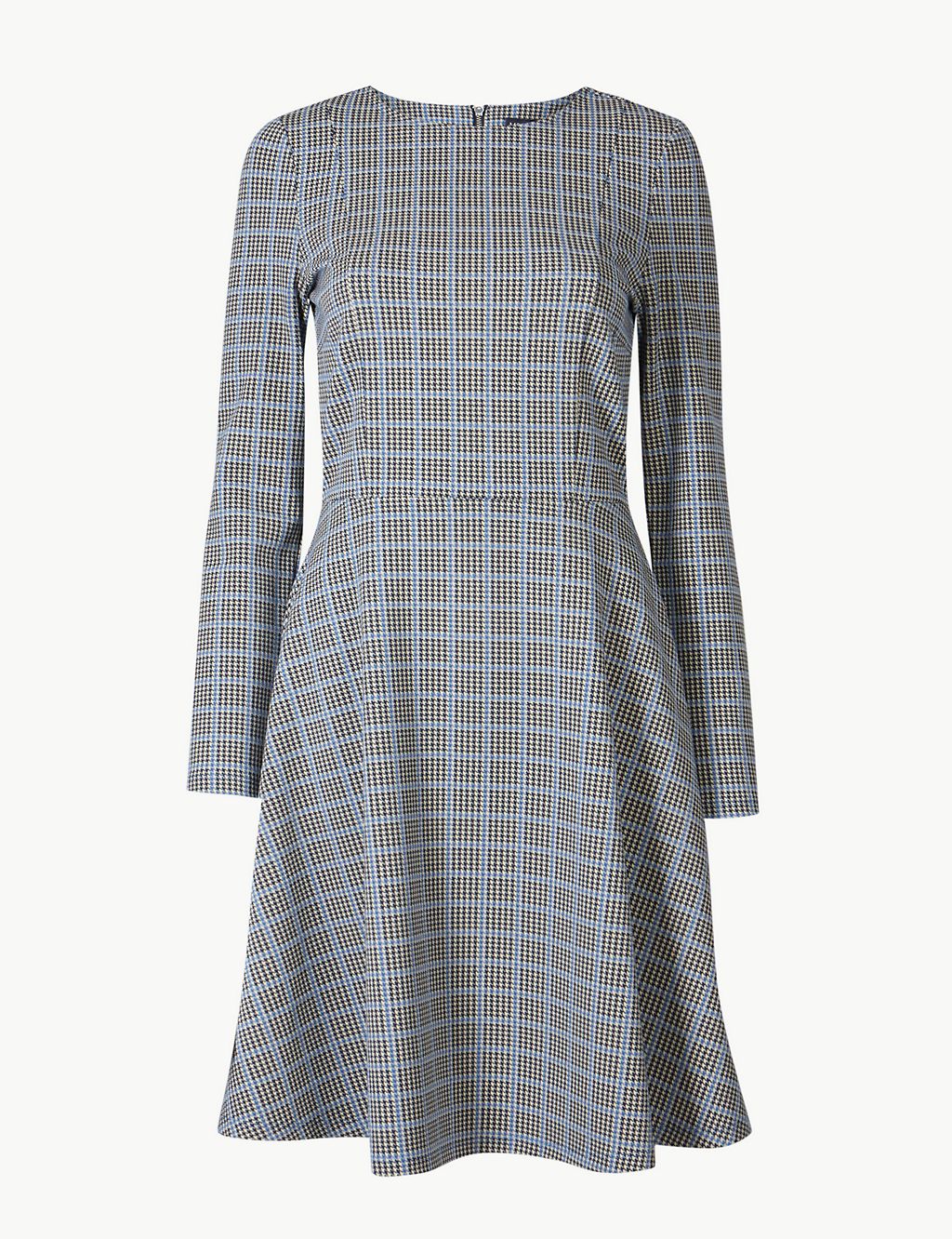 Checked Fit & Flare Knee Length Dress 1 of 4