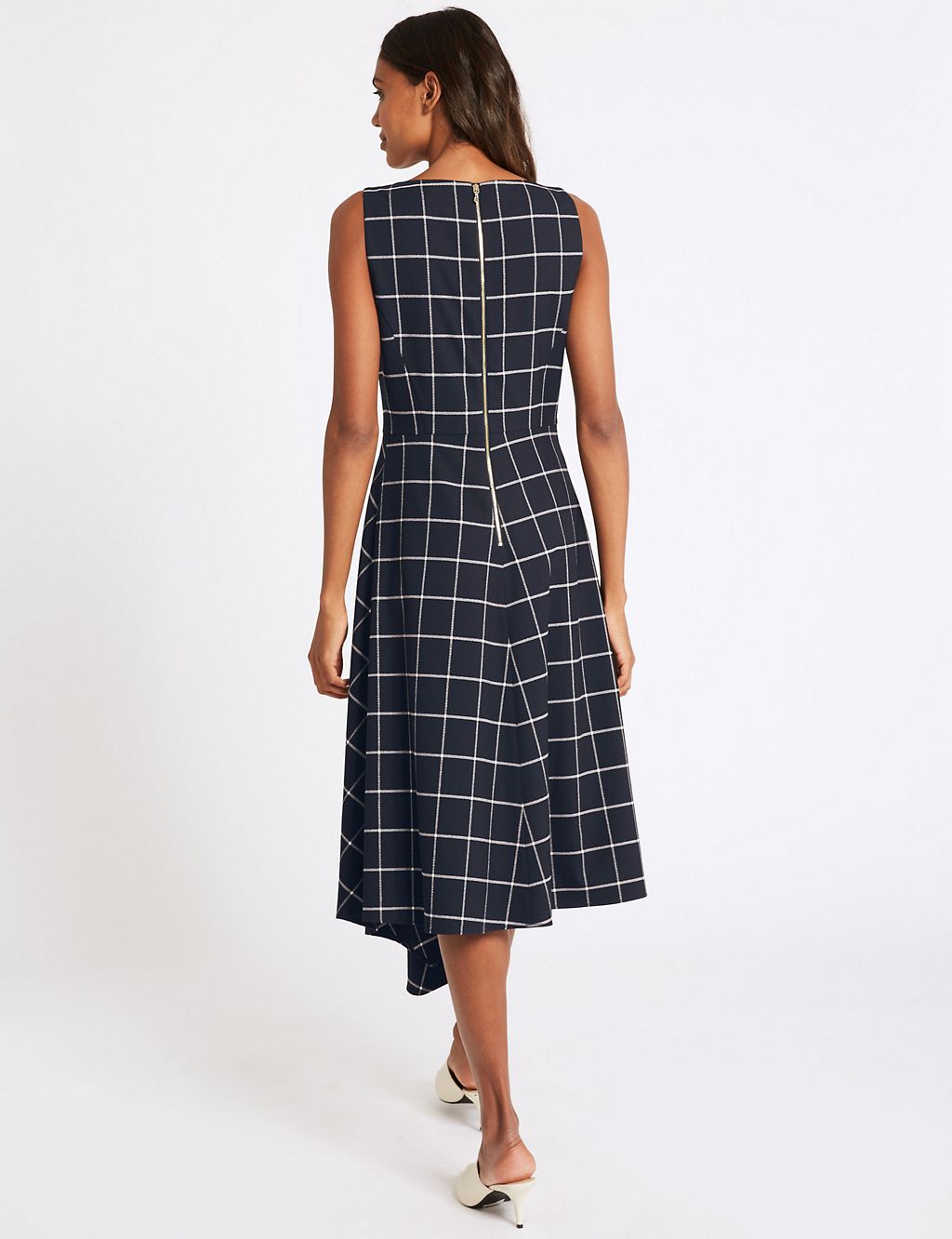 Checked Fit & Flare Midi Dress 4 of 5