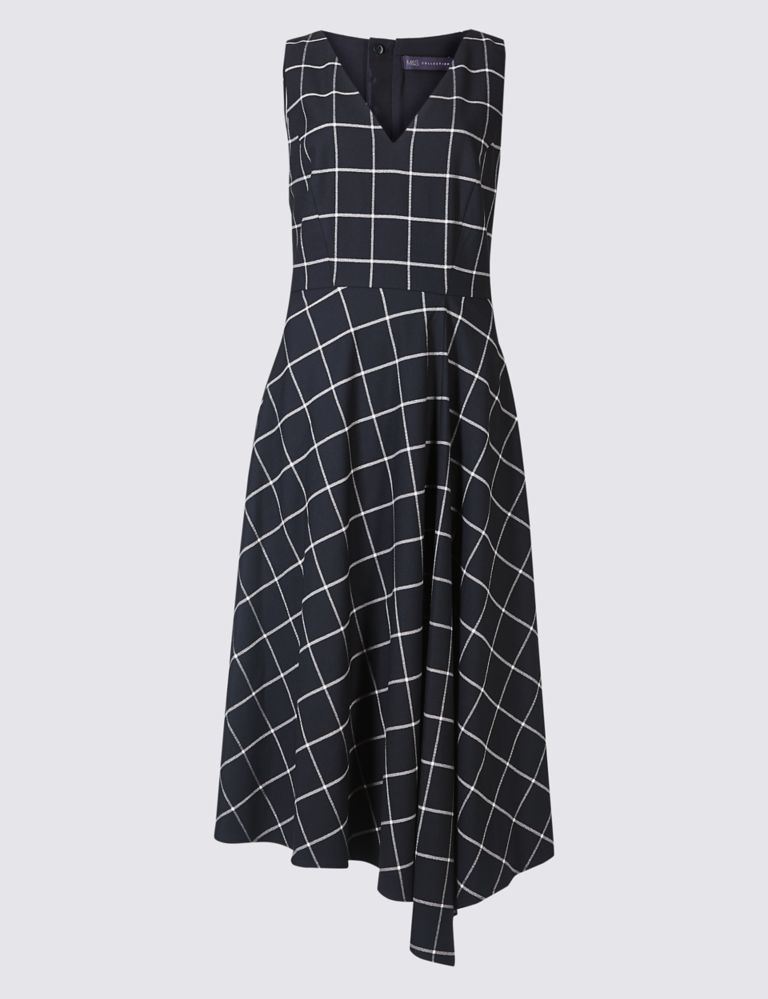 Checked Fit & Flare Midi Dress 2 of 5