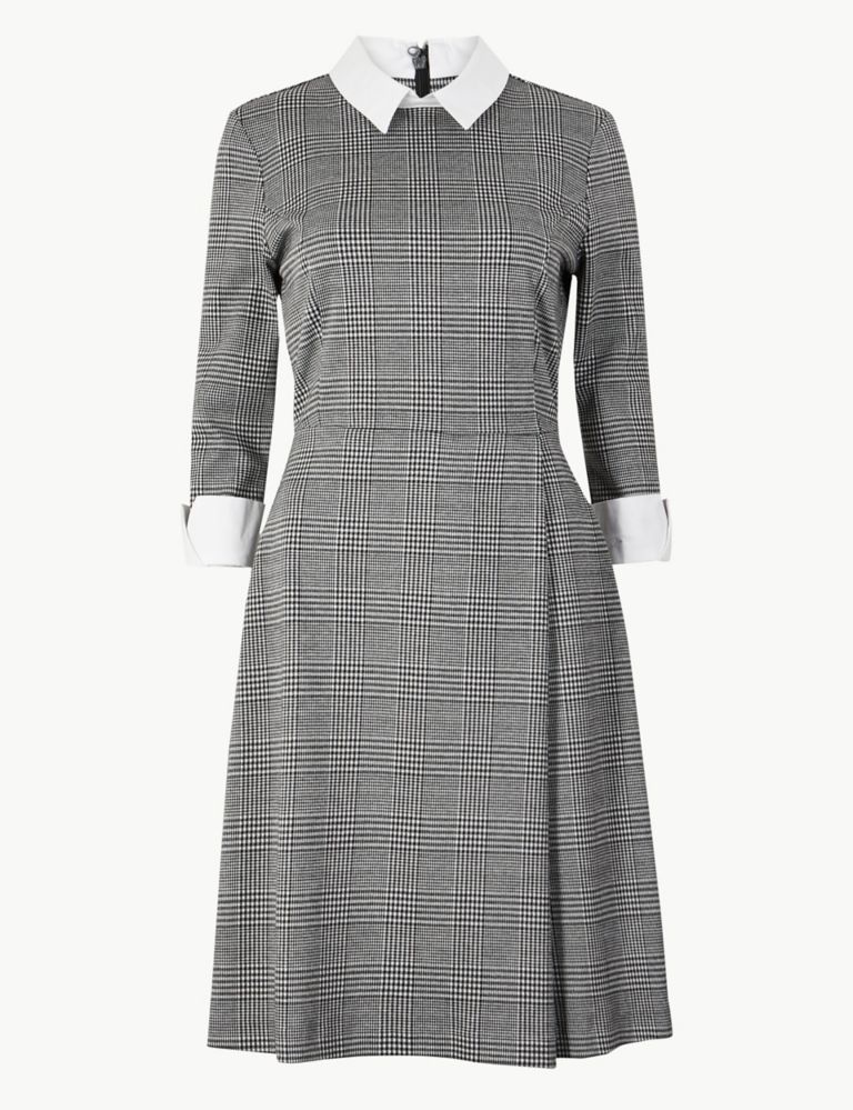 Checked Fit & Flare Midi Dress 2 of 4