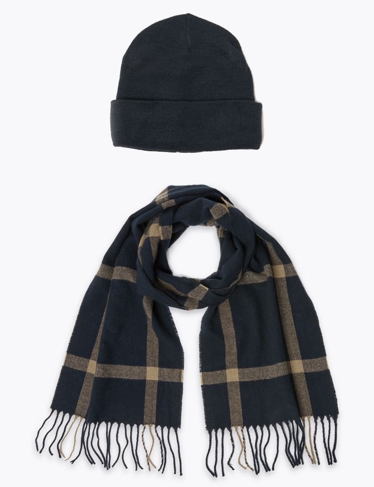 Checked Hat & Scarf Set 2 of 2