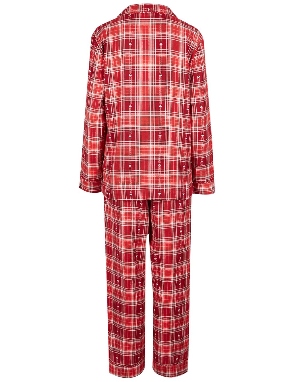 Checked Heart Revere Long Sleeve Pyjama Set 5 of 7