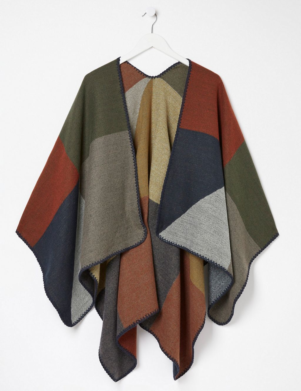 Checked High Low Poncho 1 of 4
